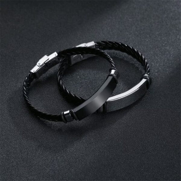 Skym – Midnight Weave Svart Silverflätat Armband